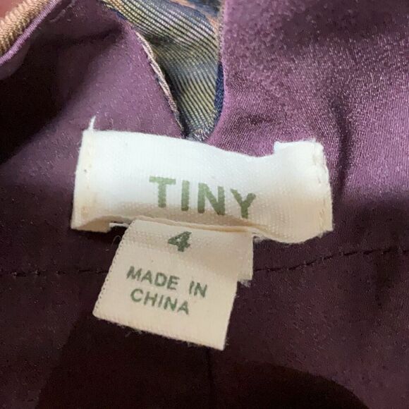 Tiny Multicolor Plaid Pleated Front Wide Leg Natural Slubs Trouser Pants Size 4 - Picture 2 of 8